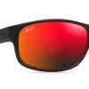 Fishing Apparel Maui Jim Kaiwi Channel Burgundy Stripe