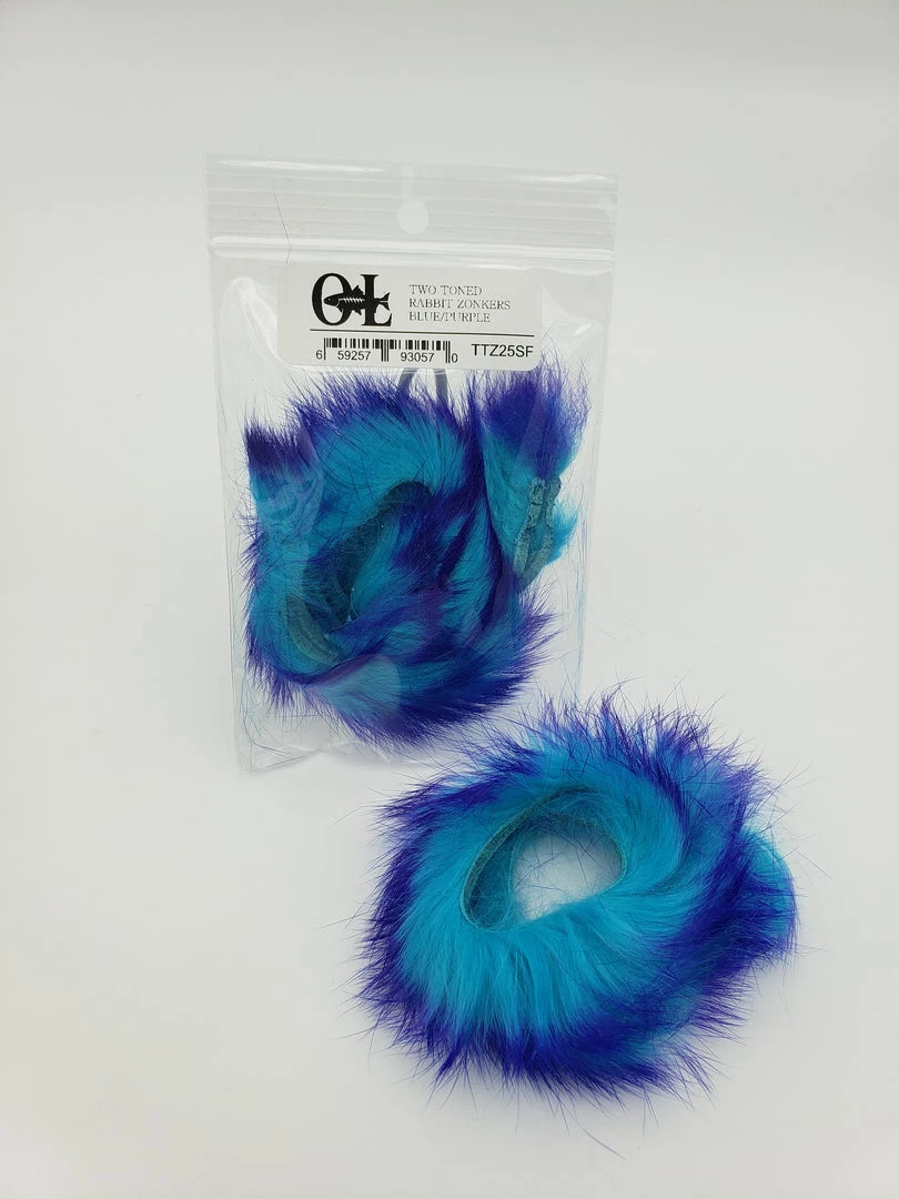 Fly Tying OfishL Fly Gear Two Toned Rabbit Zonker Strips 4 Fly Tying OfishL Fly Gear Two Toned Rabbit Zonker Strips