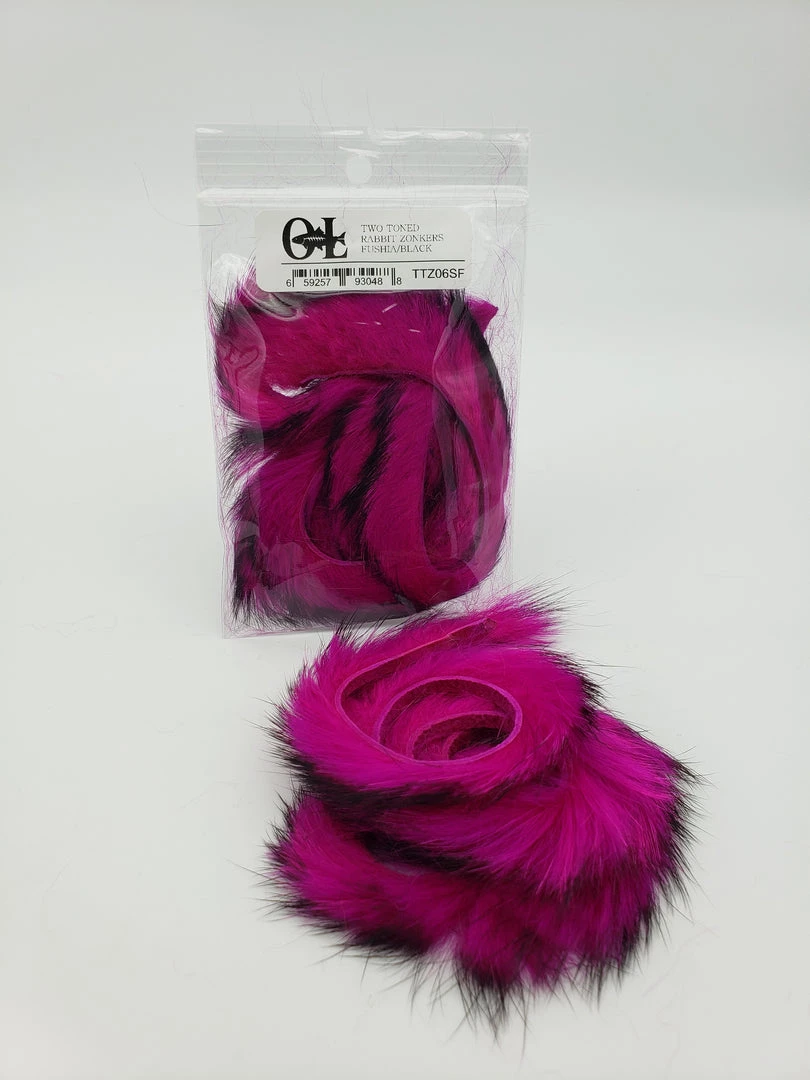 Fly Tying OfishL Fly Gear Two Toned Rabbit Zonker Strips 5 Fly Tying OfishL Fly Gear Two Toned Rabbit Zonker Strips