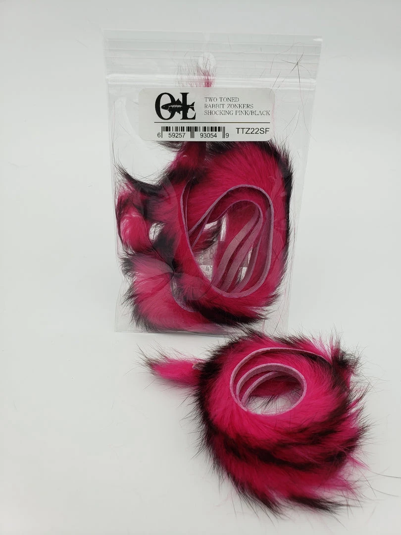 Fly Tying OfishL Fly Gear Two Toned Rabbit Zonker Strips 8 Fly Tying OfishL Fly Gear Two Toned Rabbit Zonker Strips