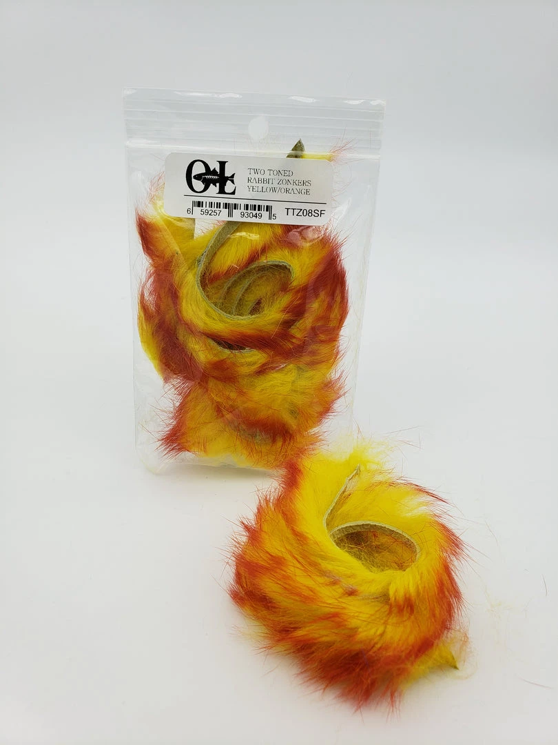 Fly Tying OfishL Fly Gear Two Toned Rabbit Zonker Strips 2 Fly Tying OfishL Fly Gear Two Toned Rabbit Zonker Strips