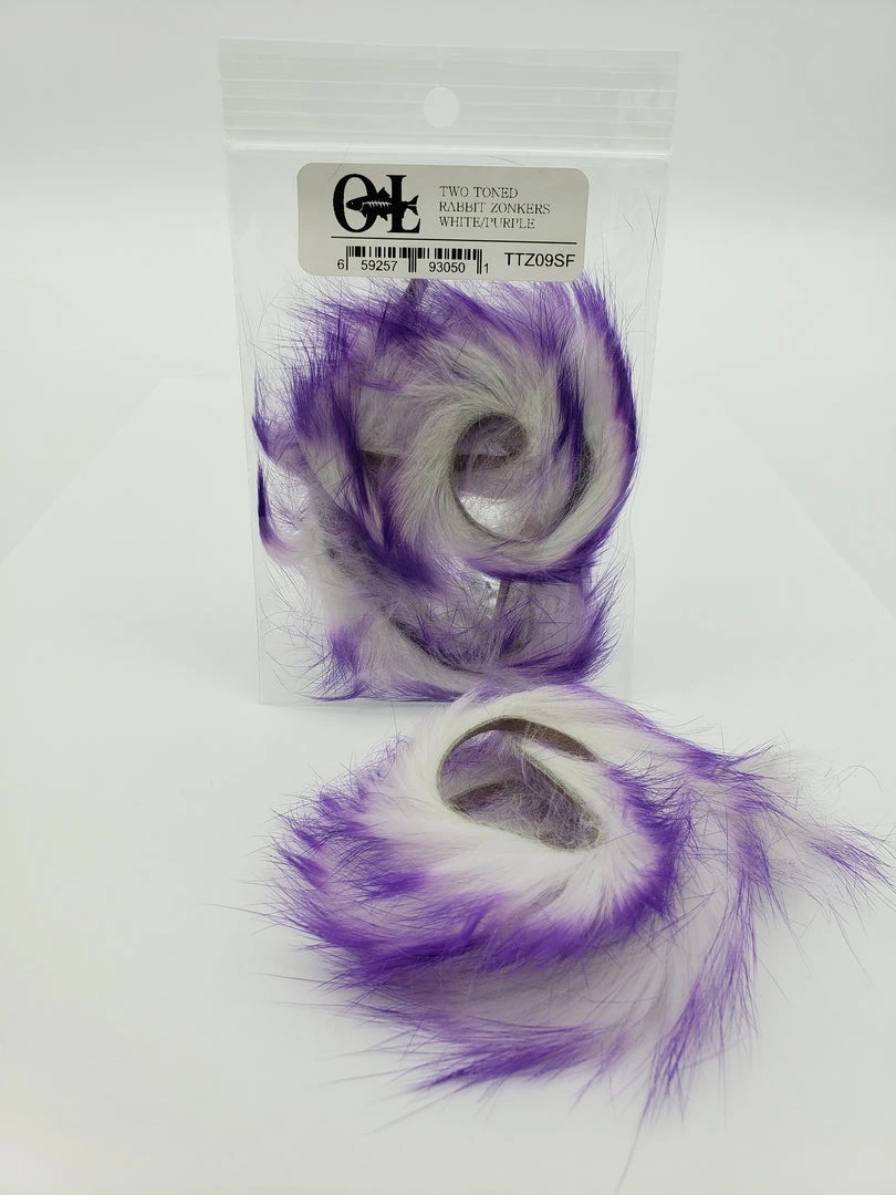Fly Tying OfishL Fly Gear Two Toned Rabbit Zonker Strips 10 Fly Tying OfishL Fly Gear Two Toned Rabbit Zonker Strips
