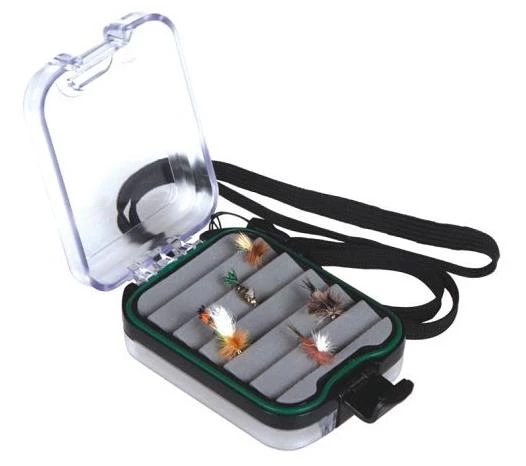 Temple Fork Outfitters Clear Lid Double-Sided Ripple Foam Fly Box W Neck Strap 1 Temple Fork Outfitters Clear Lid Double-Sided Ripple Foam Fly Box W Neck Strap