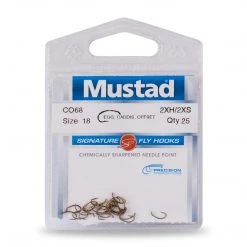 Mustad Signature Fly Hooks Egg Caddis Offset C068 2XH-2XS Fly Tying