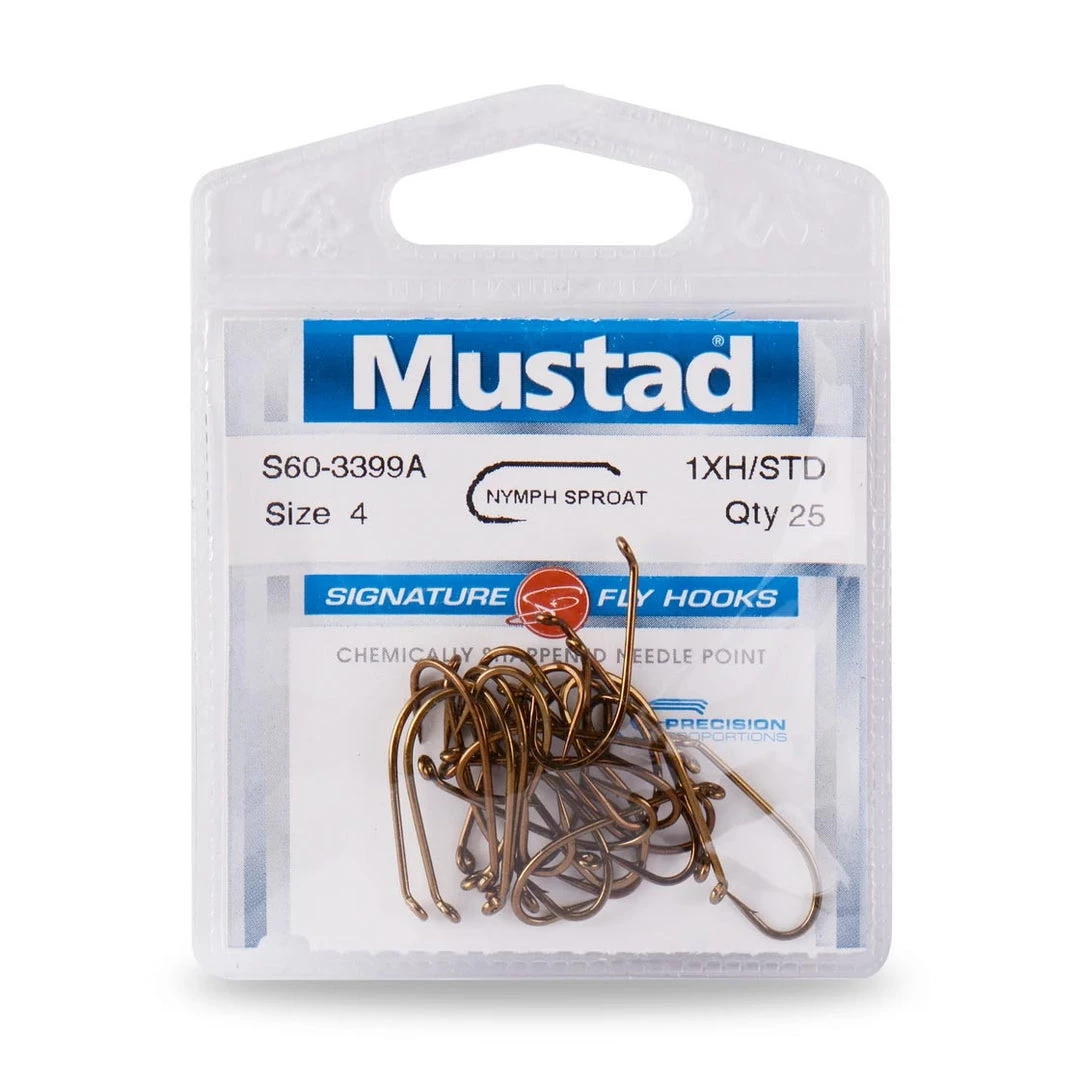 Fly Tying Mustad Signature Fly Hooks Nymph Sproat S60-3399A 1XH/STD 1 Fly Tying Mustad Signature Fly Hooks Nymph Sproat S60-3399A 1XH/STD